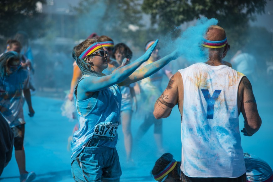 Color Run Featured Blue Stock