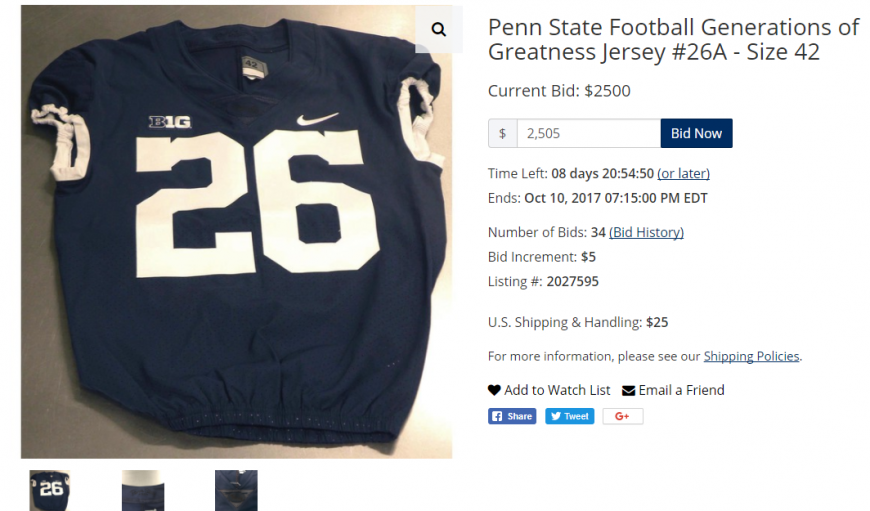 Penn State Athletics Auctioning Off 